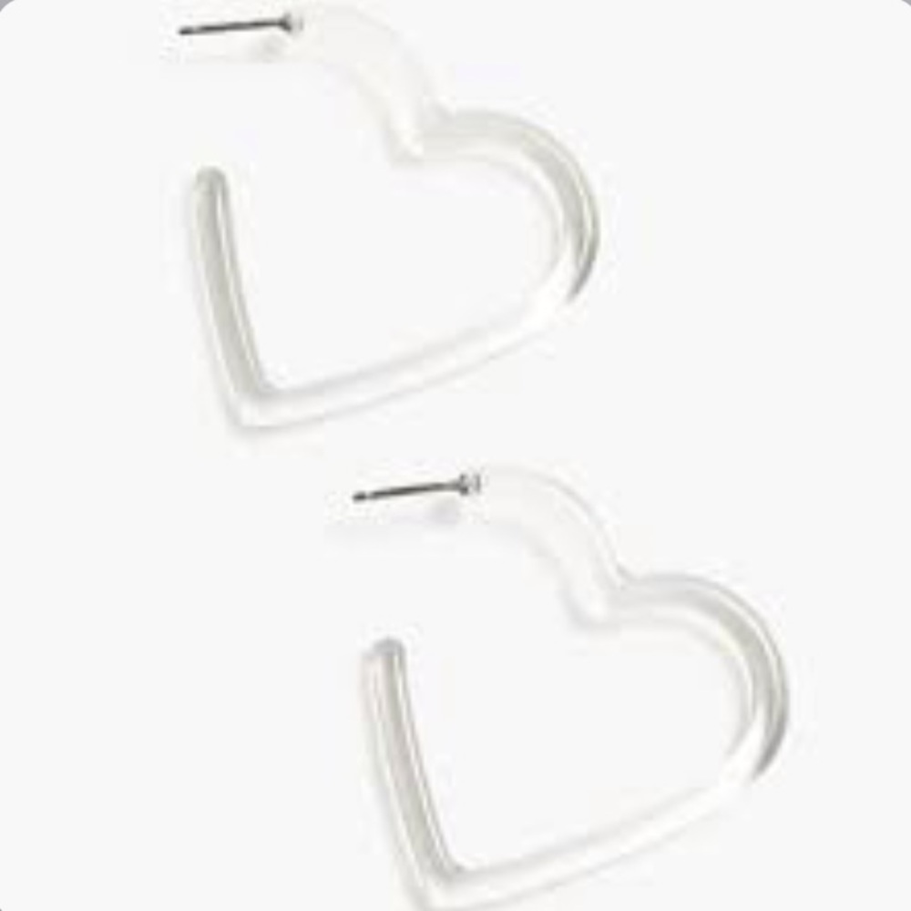 J.‎ Crew Women's NWT Heart Hoop Earrings in Acetate - Clear